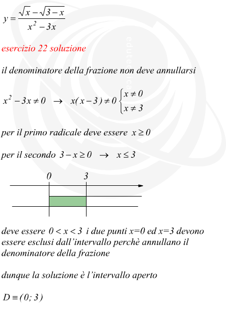 Dominio di esistenza una funzione fratta irrazionale