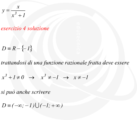 Campo di esistenza di una funzione razionale fratta
