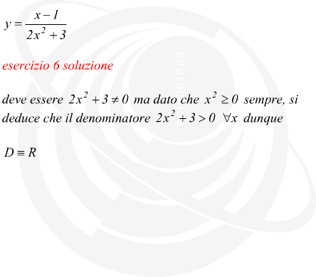 Determinazione del campo di esistenza di una funzione razionale fratta a variabile reale