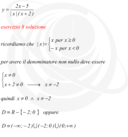 Dominio di esistenza di una funzione frazionaria con valore assoluto