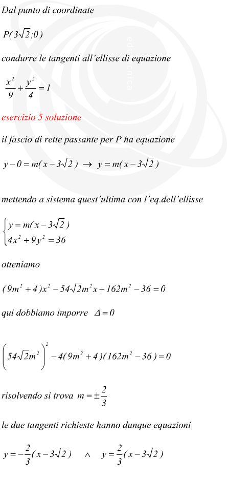 tangenti ad una ellisse da un punto esterno