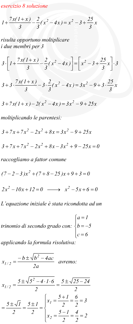 equazione di secondo grado a coefficienti razionali