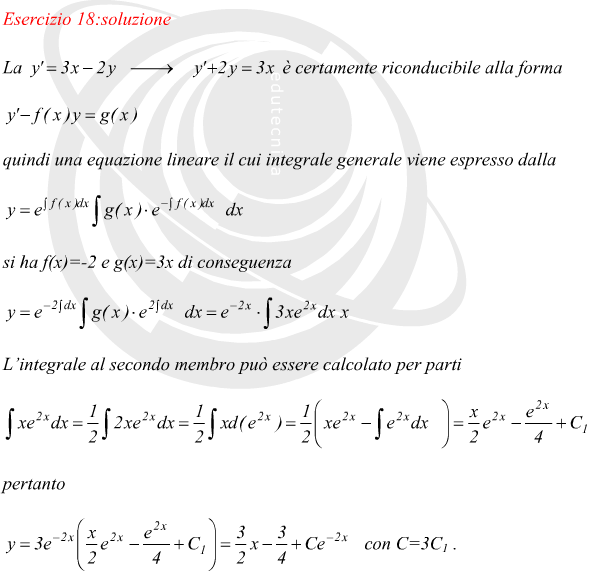 risolvere equazione differenziale lineare