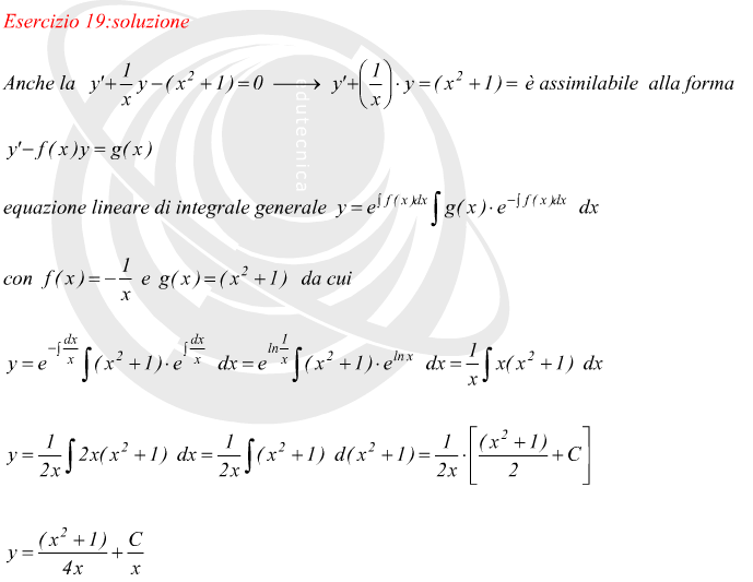 come risolvere equazione differenziale lineare del primo ordine