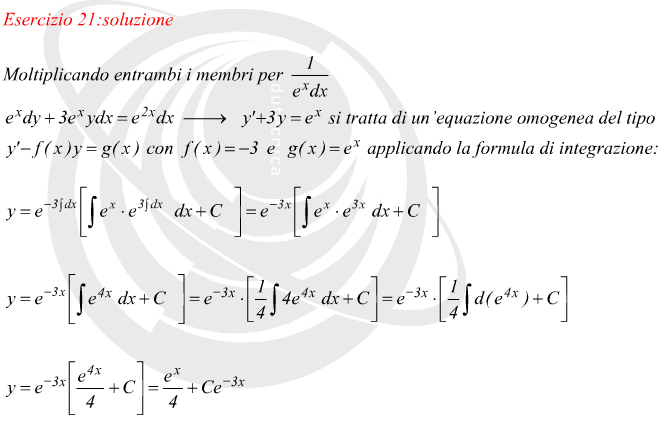 risoluzione di un'equazione differenziale omogenea