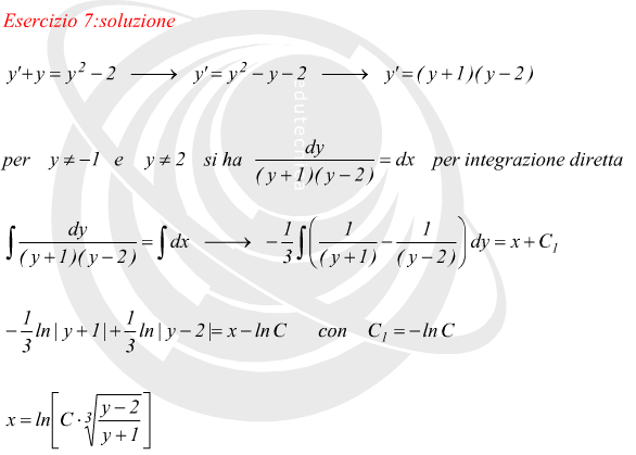 come risolvere un'equazione differenziale per integrazione diretta