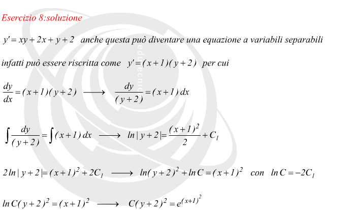 come risolvere un'equazione differenziale a variabili separabili