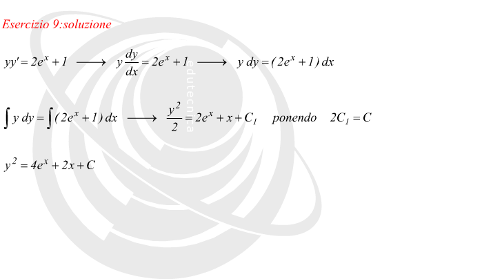 equazione differenziale con funzione esponenziale