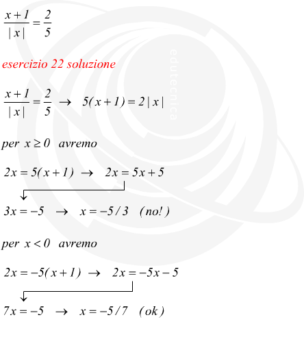 equazioni con modulo risolte
