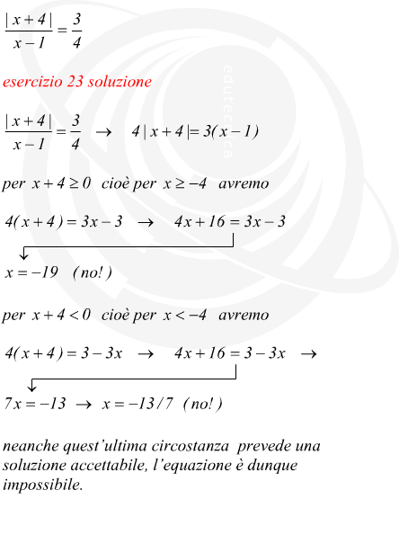 equazioni con modulo risolte