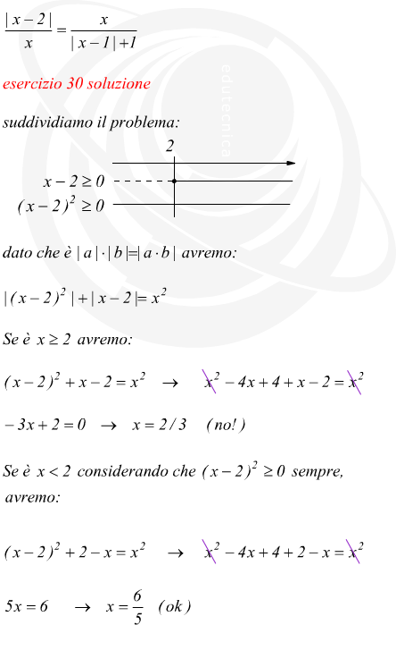 Risoluzione equazione matematica con modulo