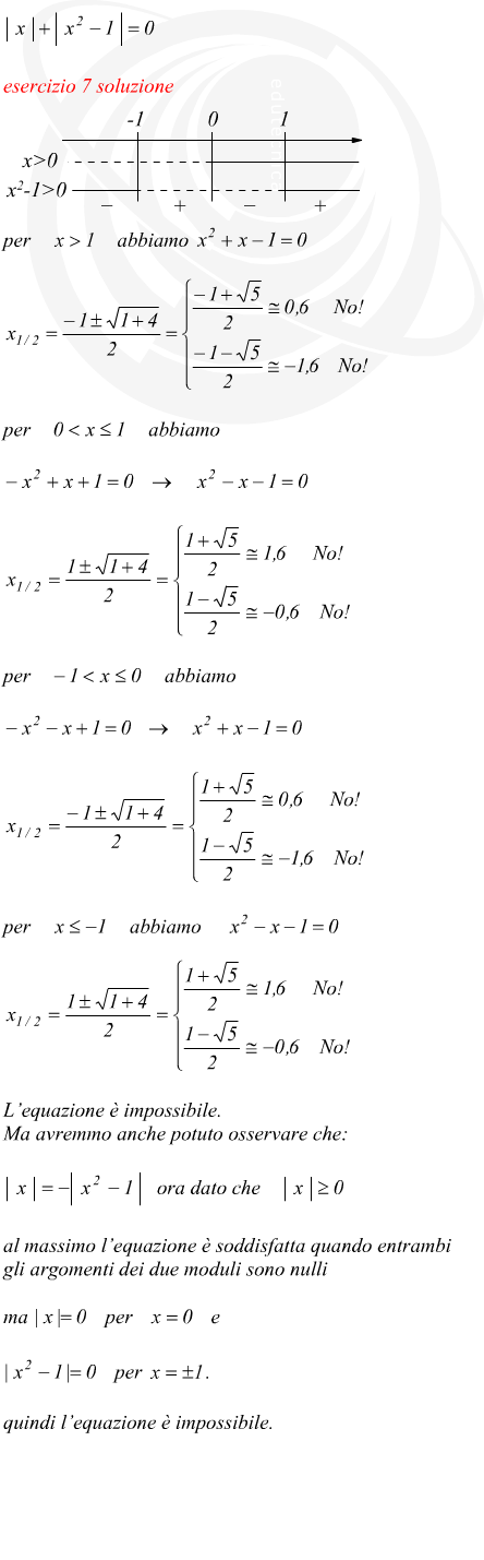 equazioni con modulo risolte