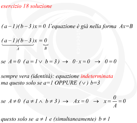 Equazione letterale intera con due parametri