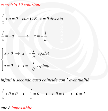 Equazione letterale frazionaria