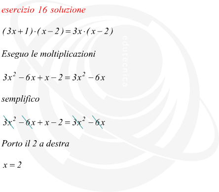 equazione numerica intera ad una incognita