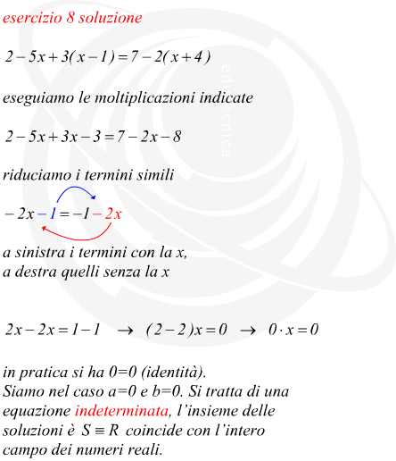 esempio di equazione di primo grado indeterminata