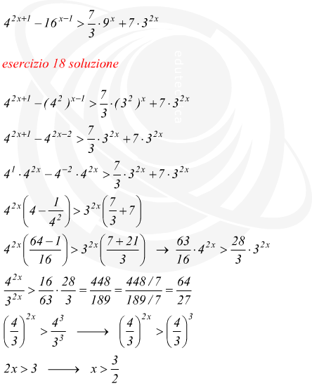 disequazioni esponenziali con basi diverse