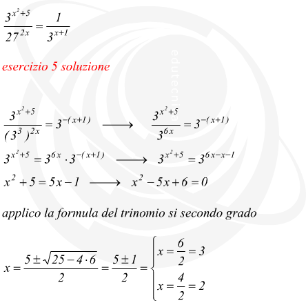 equazione esponenziale frazionaria