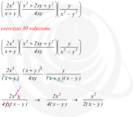 frazioni algebriche e prodotti notevoli