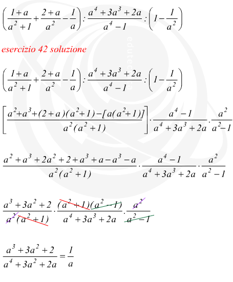 esercizi su frazioni algebriche e monomi frazionari