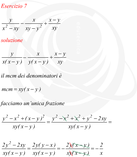 esercizi svolti sulle frazioni algebriche