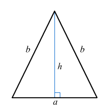 area del triangolo isoscele