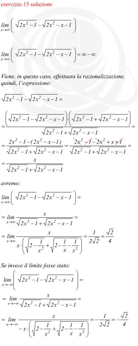 Limite di funzione irrazionale nella forma infinito-infinito