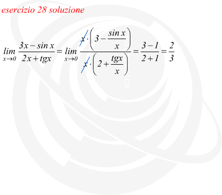 Limite di funzione con forma di indeterminazione risolta con limiti notevoli