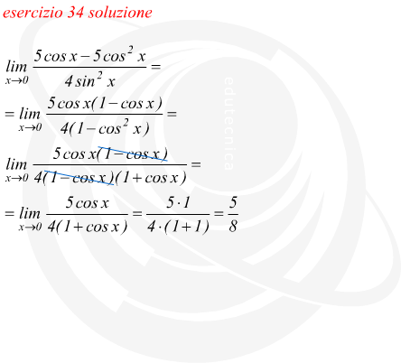 Limite finito di funzione goniometrica per x tendente a 0