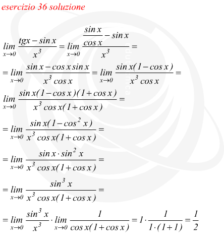 Limite finito di funzione goniometrica con forma di indecisione per x tendente a 0
