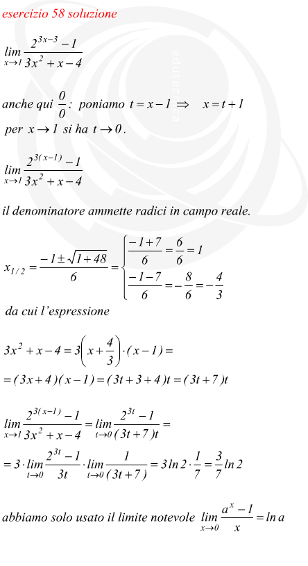 Limite di funzione fratta esponenziale con limite notevole