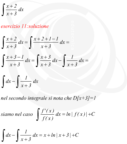 integrale di funzione fratta