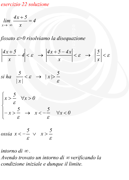 verifica di un limite finito per x che tende ad infinito di una funzione fratta