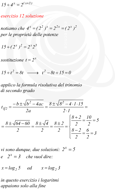 equazione esponenziale con risultato logaritmico