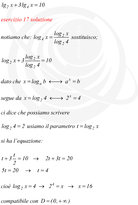 equazione logaritmica con cambiamento di base