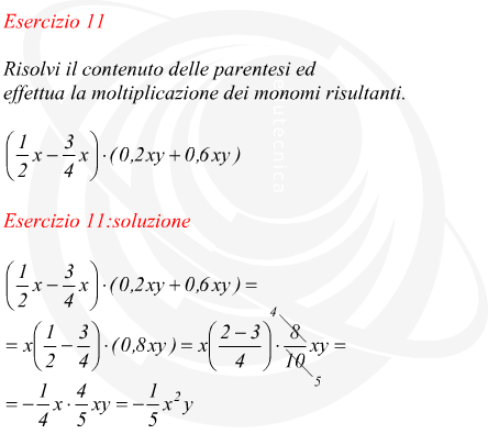 Somma e moltiplicazione di monomi