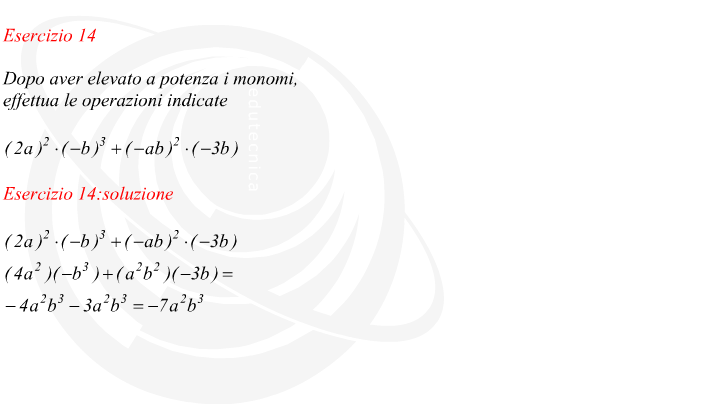 Elevamento a potenza di monomi