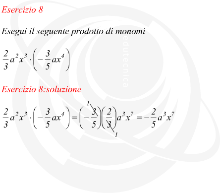 Prodotto di monomi