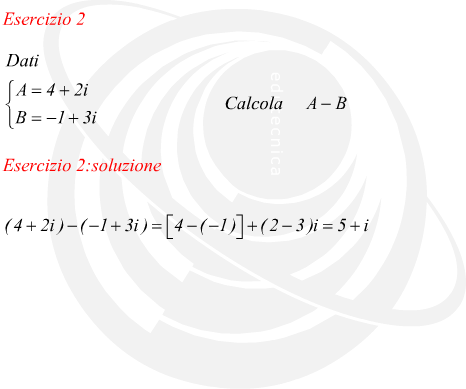 differenza di numeri complessi