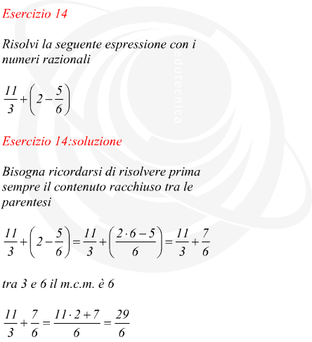 Risolvere una espressione con i numeri razionali