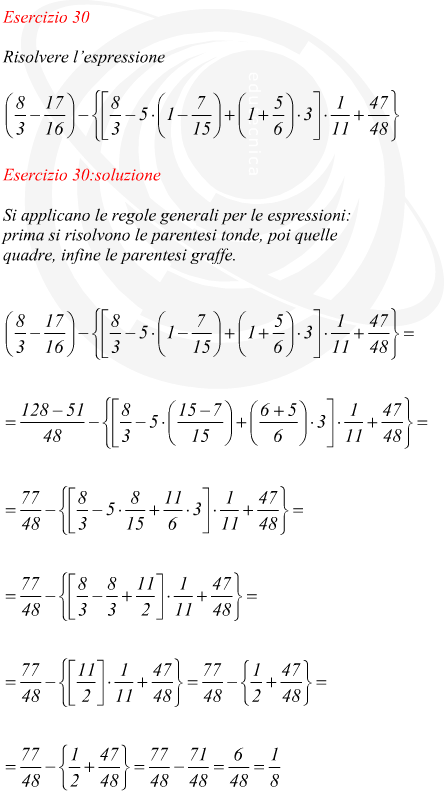 Risolvere un'espressione aritmetica frazionaria
