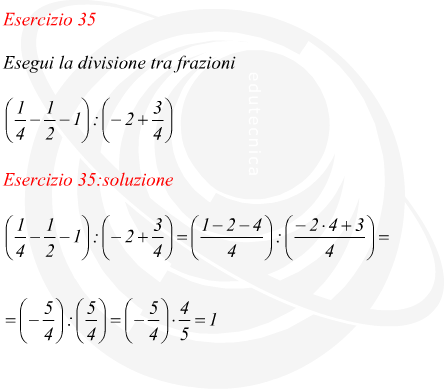 Esegui la divisione tra frazioni