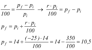 diminuzione del peso percentuale