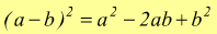 quadrato della differenza di due monomi