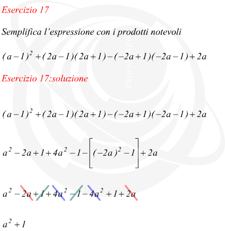 Semplificare espressione con i prodotti notevoli