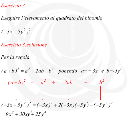 Eseguire lelevamento al quadrato di un binomio