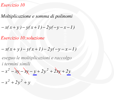 Moltiplicazione e somma di polinomi