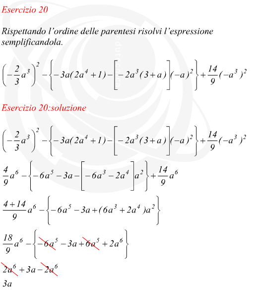Rispettando lordine delle parentesi risolvi lespressione semplificandola