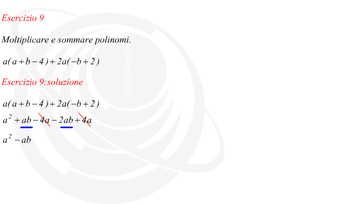 Moltiplicare e sommare polinomi