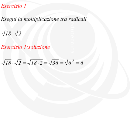 moltiplicazione tra radicali